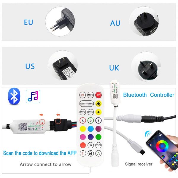 rgb led strip lights bluetooth app