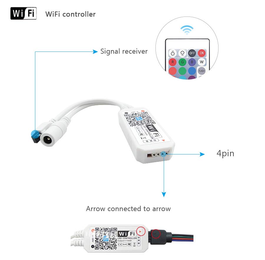 rgbw led strip wifi controller