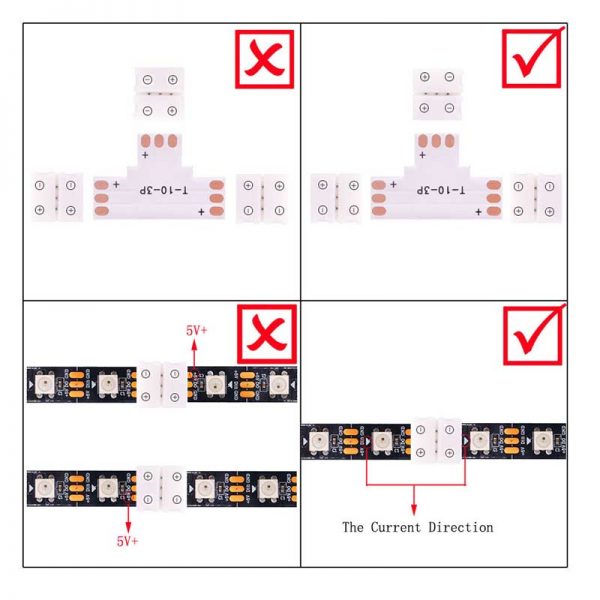 3 pin l shape led strip connector