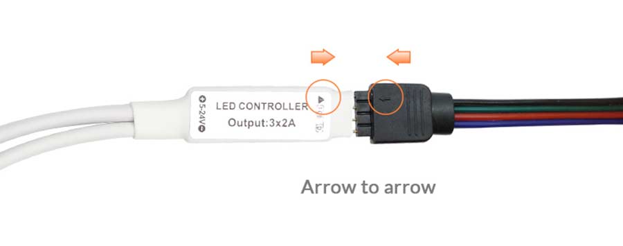 Connect led light strips with connectors