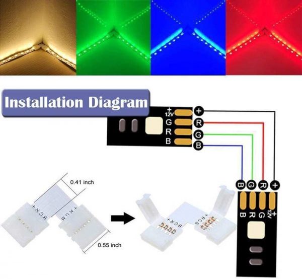 led strip connector 4 pin how to use