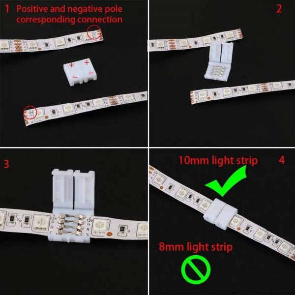 solderless 4 pin led connectors