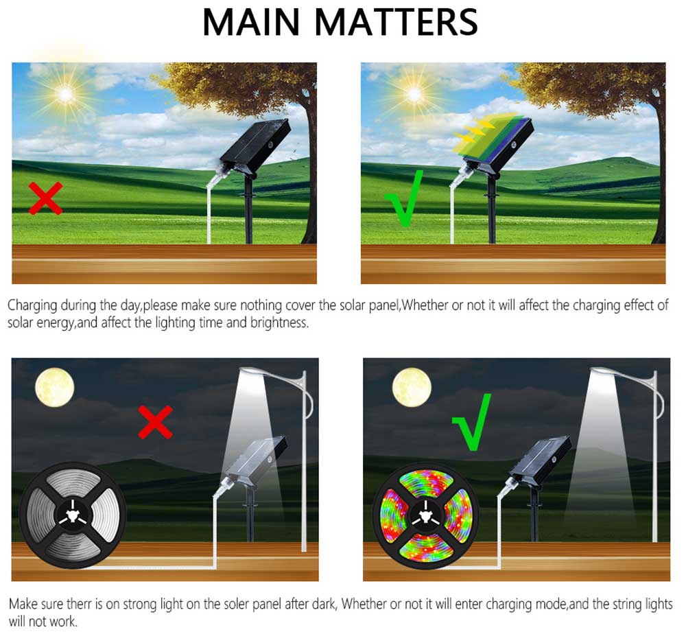 outdoor led strip lights solar installation