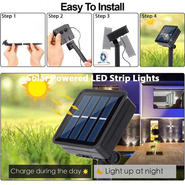 solar led strip lights outdoor installation